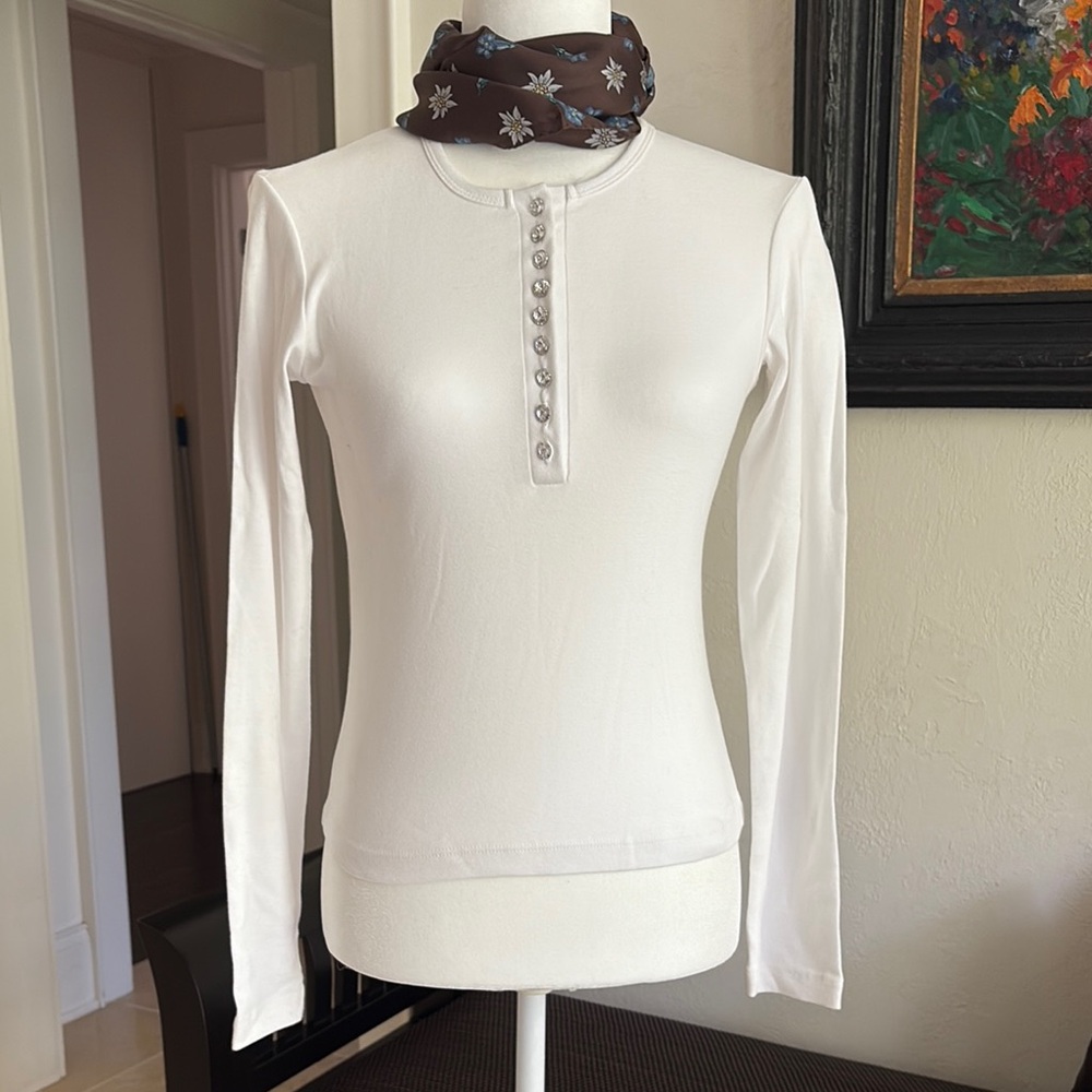NWOT Tailor New York Women's White Long Sleeve Top, cotton, Size S